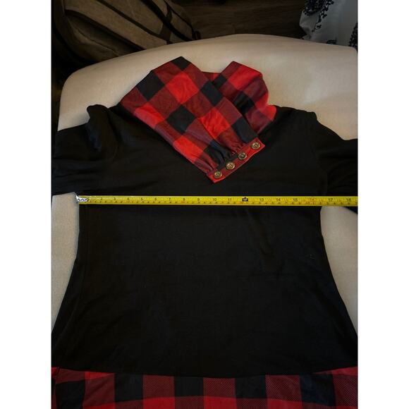 Miusey Plaid Cowl Neck Long Sleeve Blouse S Academia Classic Preppy Print Casual - Picture 7 of 11